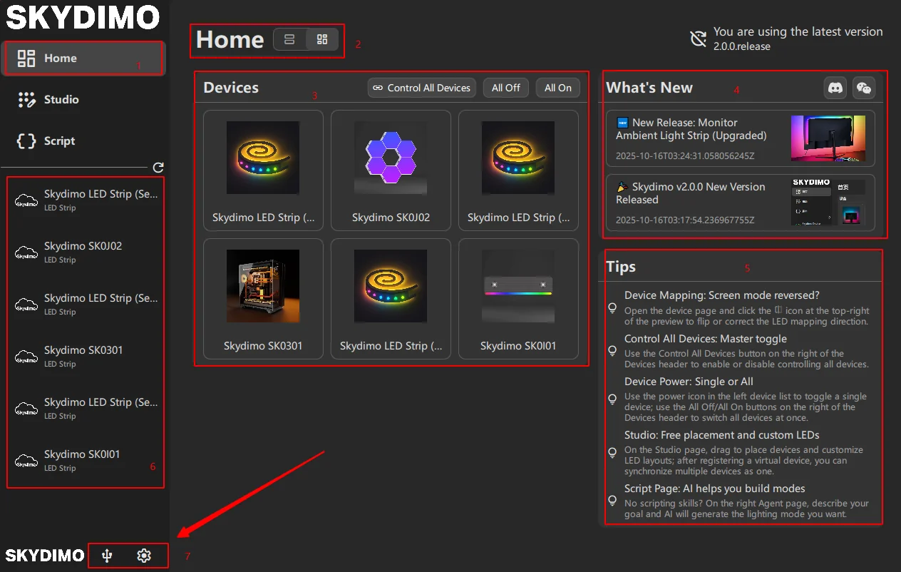 Uygulama Ana Sayfası ve Cihaz Durumu